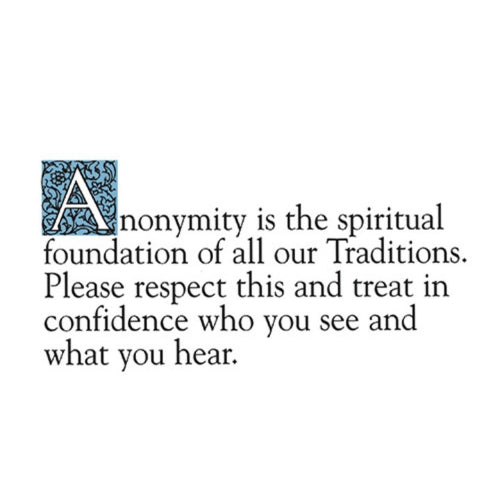 ANONYMITY CARD