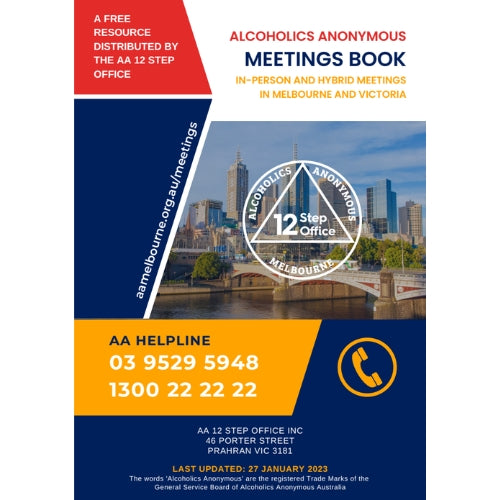 ALCOHOLICS ANONYMOUS MEETINGS BOOK