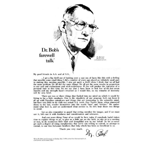 Dr. Bob's Farewell Talk